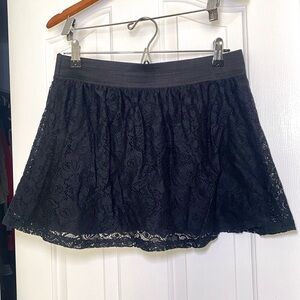 Vintage Women's Black Lace Mini Skirt